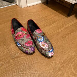Painted floral loafers